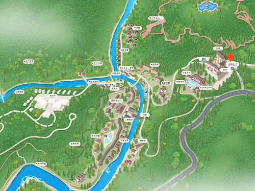 什玲镇结合景区手绘地图智慧导览和720全景技术，可以让景区更加“动”起来，为游客提供更加身临其境的导览体验。